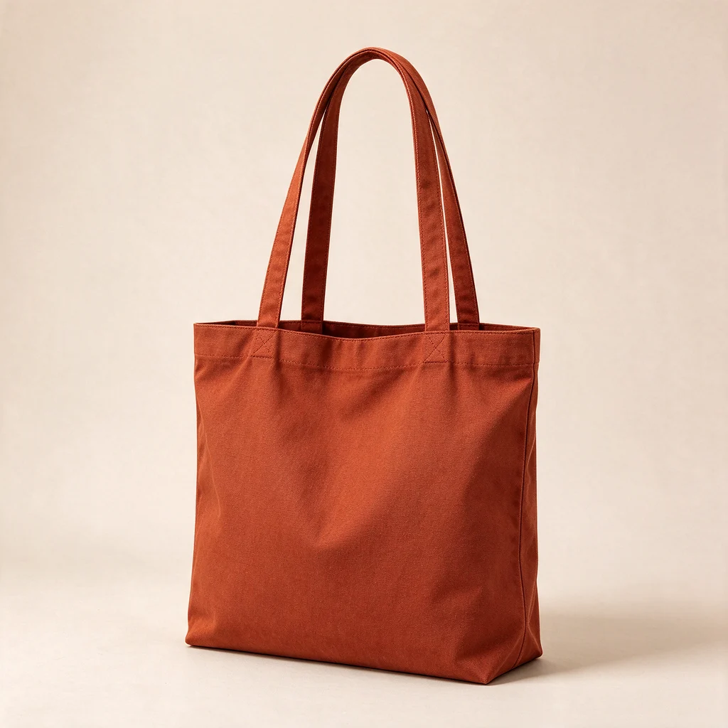 Test output: the tote bag regenerated in rust orange